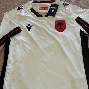 ALBANIA National Team Blue JERSEY Sz Men's M,L,XL or 2XL NWT by Macron